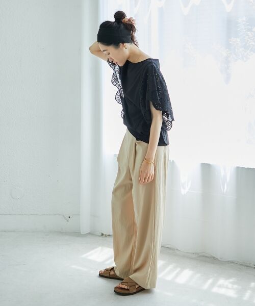 le.coeur blanc / ルクールブラン カットソー | 《手洗い可能》スカラップレーススリーブカットソー | 詳細25