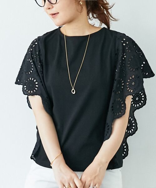 le.coeur blanc / ルクールブラン カットソー | 《手洗い可能》スカラップレーススリーブカットソー | 詳細27