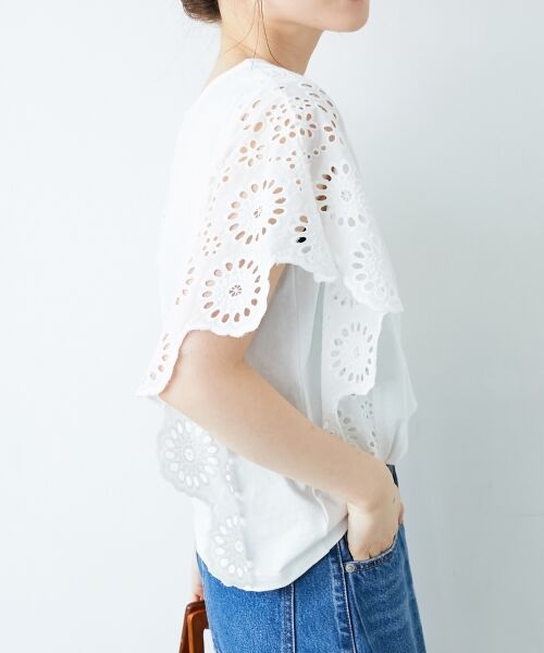 le.coeur blanc / ルクールブラン カットソー | 《手洗い可能》スカラップレーススリーブカットソー | 詳細7
