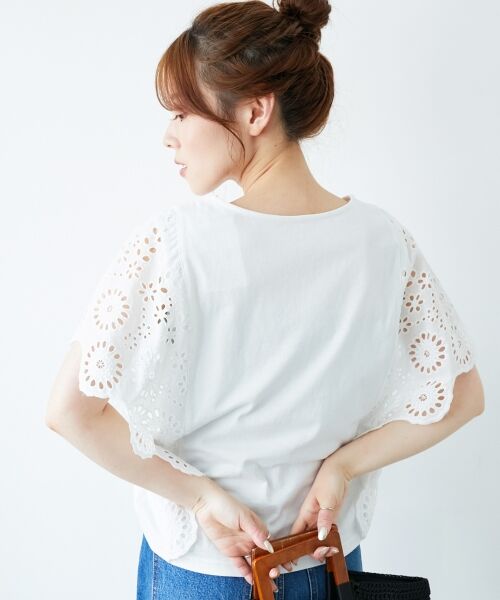 le.coeur blanc / ルクールブラン カットソー | 《手洗い可能》スカラップレーススリーブカットソー | 詳細8