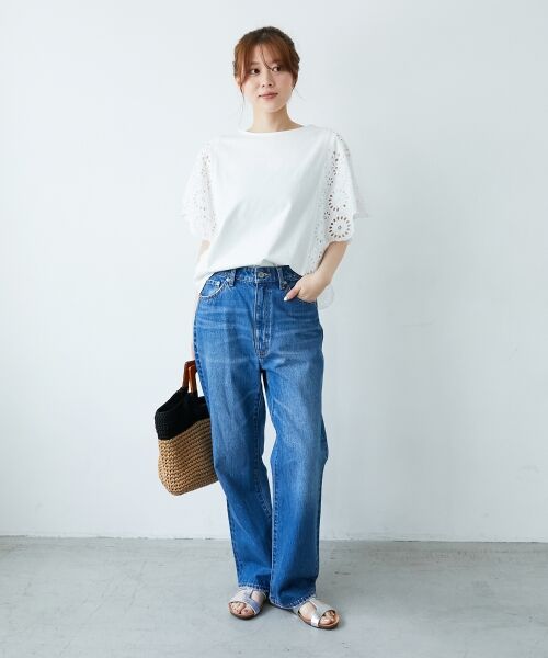 le.coeur blanc / ルクールブラン カットソー | 《手洗い可能》スカラップレーススリーブカットソー | 詳細9
