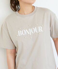 le.coeur blanc / ルクールブラン Tシャツ | 《手洗い可能》パールロゴTシャツ