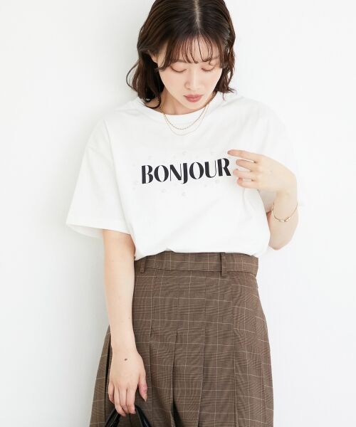 le.coeur blanc / ルクールブラン Tシャツ | 《手洗い可能》パールロゴTシャツ | 詳細10