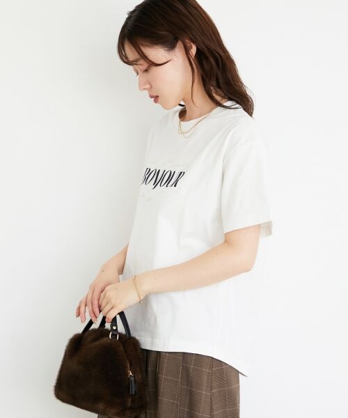 le.coeur blanc / ルクールブラン Tシャツ | 《手洗い可能》パールロゴTシャツ | 詳細11