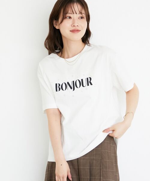 le.coeur blanc / ルクールブラン Tシャツ | 《手洗い可能》パールロゴTシャツ | 詳細5