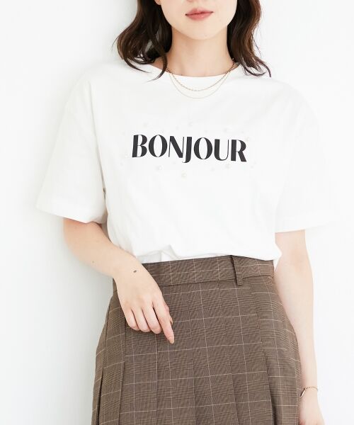 le.coeur blanc / ルクールブラン Tシャツ | 《手洗い可能》パールロゴTシャツ | 詳細7