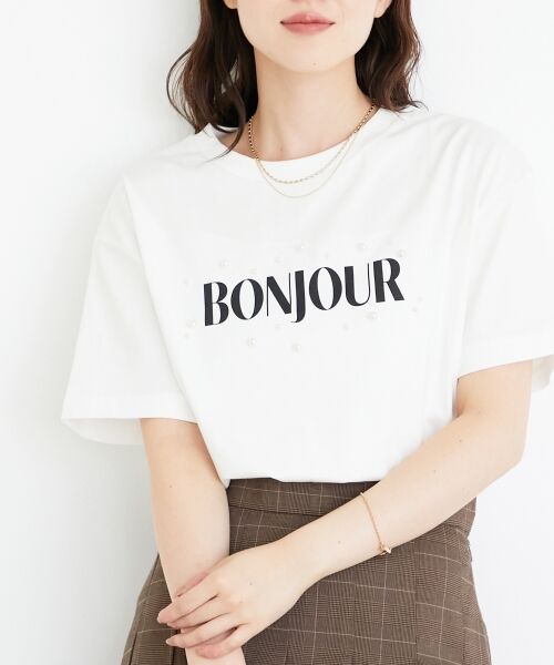 le.coeur blanc / ルクールブラン Tシャツ | 《手洗い可能》パールロゴTシャツ | 詳細8