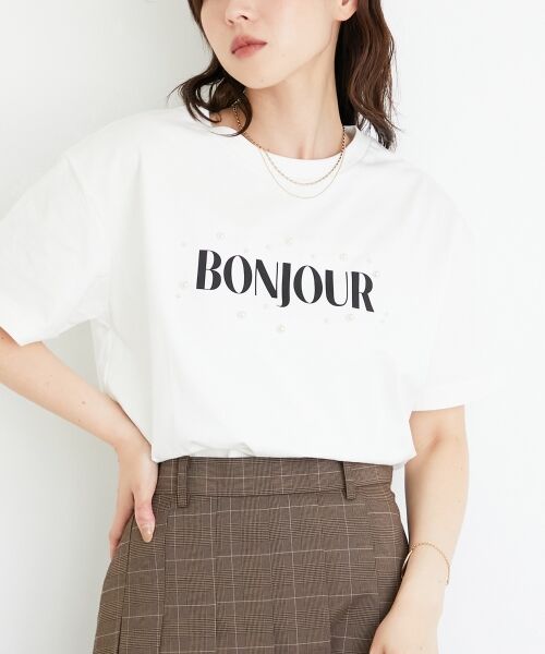 le.coeur blanc / ルクールブラン Tシャツ | 《手洗い可能》パールロゴTシャツ | 詳細9