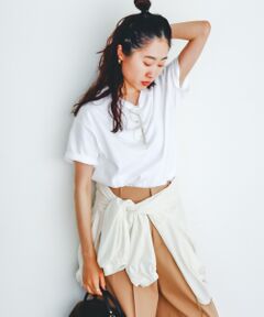 le.coeur blanc / ルクールブラン Tシャツ | 《手洗い可能》komatsu.裾レースクロップドTシャツ