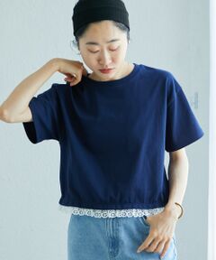 le.coeur blanc / ルクールブラン Tシャツ | 《手洗い可能》komatsu.裾レースクロップドTシャツ