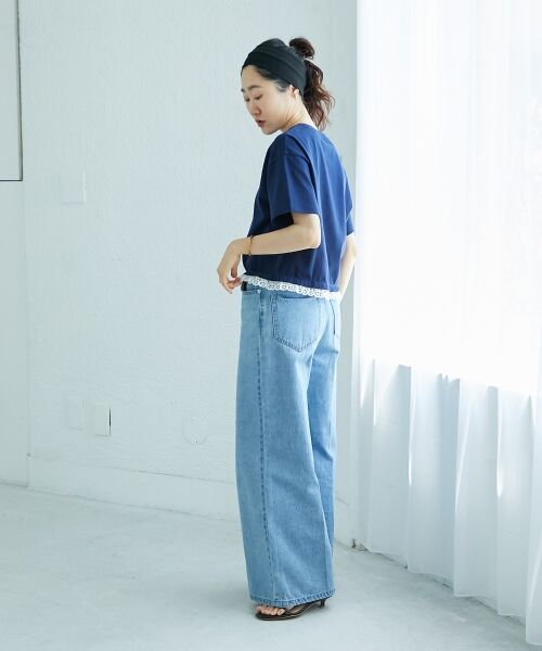 le.coeur blanc / ルクールブラン Tシャツ | 《手洗い可能》komatsu.裾レースクロップドTシャツ | 詳細10