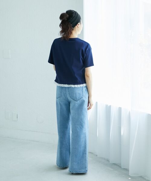 le.coeur blanc / ルクールブラン Tシャツ | 《手洗い可能》komatsu.裾レースクロップドTシャツ | 詳細11