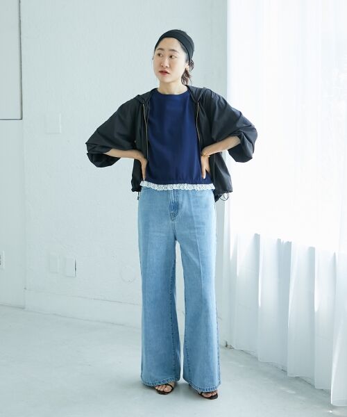 le.coeur blanc / ルクールブラン Tシャツ | 《手洗い可能》komatsu.裾レースクロップドTシャツ | 詳細13