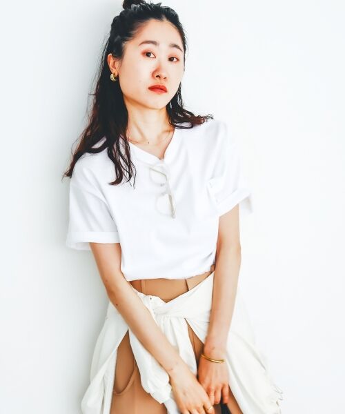 le.coeur blanc / ルクールブラン Tシャツ | 《手洗い可能》komatsu.裾レースクロップドTシャツ | 詳細17