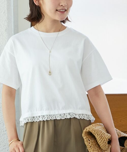 le.coeur blanc / ルクールブラン Tシャツ | 《手洗い可能》komatsu.裾レースクロップドTシャツ | 詳細21