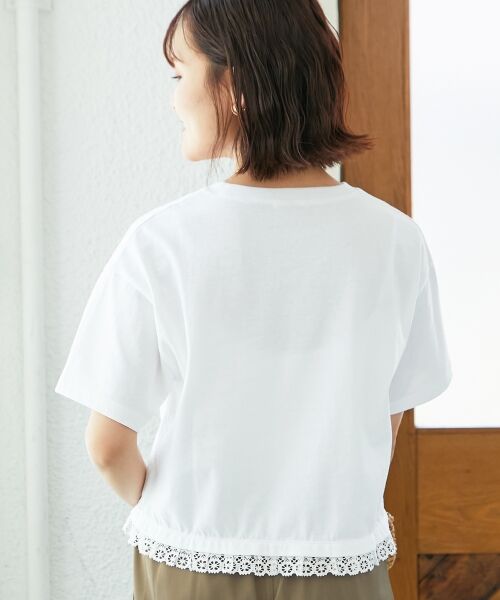 le.coeur blanc / ルクールブラン Tシャツ | 《手洗い可能》komatsu.裾レースクロップドTシャツ | 詳細22