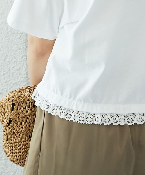 le.coeur blanc / ルクールブラン Tシャツ | 《手洗い可能》komatsu.裾レースクロップドTシャツ | 詳細24