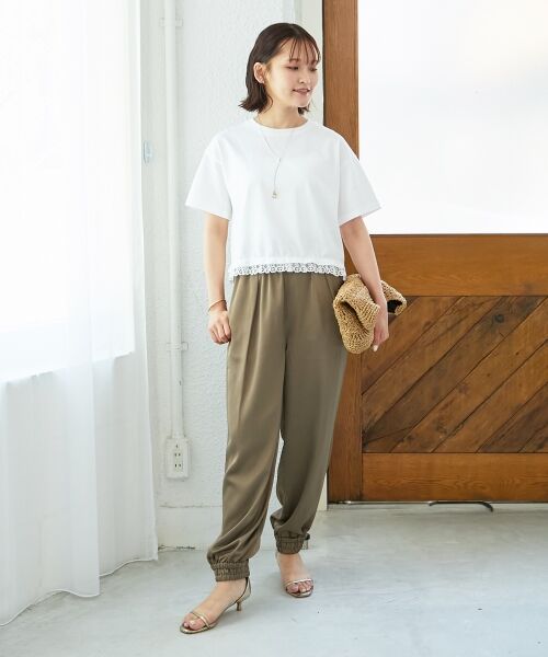 le.coeur blanc / ルクールブラン Tシャツ | 《手洗い可能》komatsu.裾レースクロップドTシャツ | 詳細25