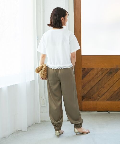 le.coeur blanc / ルクールブラン Tシャツ | 《手洗い可能》komatsu.裾レースクロップドTシャツ | 詳細28