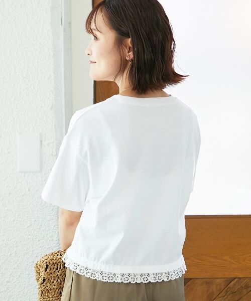 le.coeur blanc / ルクールブラン Tシャツ | 《手洗い可能》komatsu.裾レースクロップドTシャツ | 詳細29