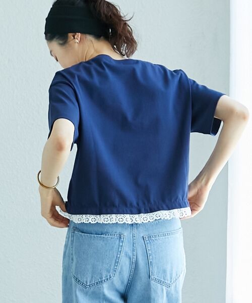 le.coeur blanc / ルクールブラン Tシャツ | 《手洗い可能》komatsu.裾レースクロップドTシャツ | 詳細6