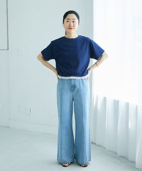 le.coeur blanc / ルクールブラン Tシャツ | 《手洗い可能》komatsu.裾レースクロップドTシャツ | 詳細7