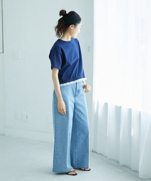 le.coeur blanc / ルクールブラン Tシャツ | 《手洗い可能》komatsu.裾レースクロップドTシャツ | 詳細8