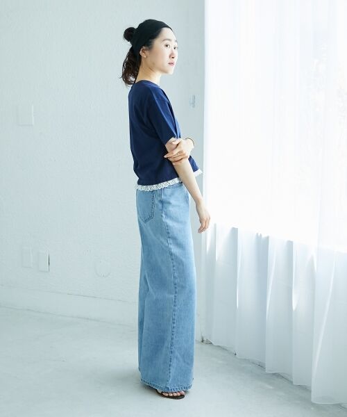 le.coeur blanc / ルクールブラン Tシャツ | 《手洗い可能》komatsu.裾レースクロップドTシャツ | 詳細9