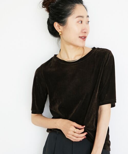 le.coeur blanc / ルクールブラン Tシャツ | シアーベロアTシャツ | 詳細3