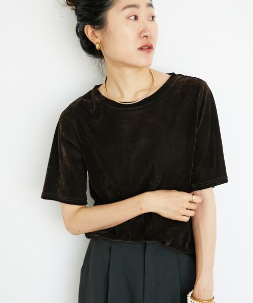 le.coeur blanc / ルクールブラン Tシャツ | シアーベロアTシャツ | 詳細5