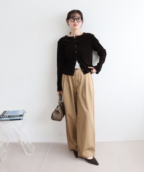 le.coeur blanc / ルクールブラン カーディガン・ボレロ | シアーベロア2WAYカーディガン | 詳細10