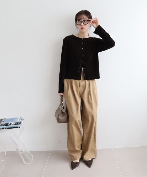 le.coeur blanc / ルクールブラン カーディガン・ボレロ | シアーベロア2WAYカーディガン | 詳細11