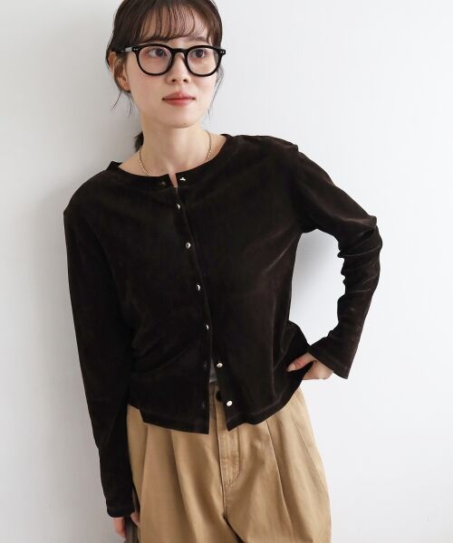 le.coeur blanc / ルクールブラン カーディガン・ボレロ | シアーベロア2WAYカーディガン | 詳細12
