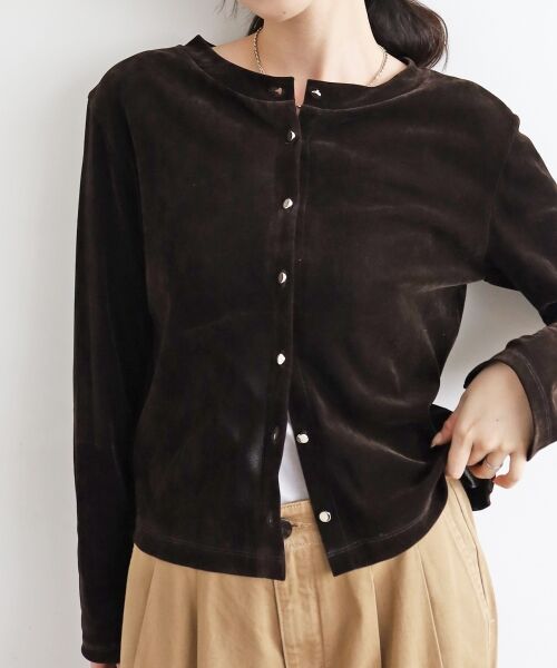 le.coeur blanc / ルクールブラン カーディガン・ボレロ | シアーベロア2WAYカーディガン | 詳細15