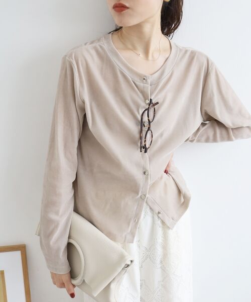 le.coeur blanc / ルクールブラン カーディガン・ボレロ | シアーベロア2WAYカーディガン | 詳細3