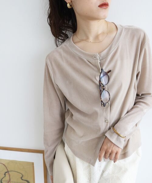 le.coeur blanc / ルクールブラン カーディガン・ボレロ | シアーベロア2WAYカーディガン | 詳細4