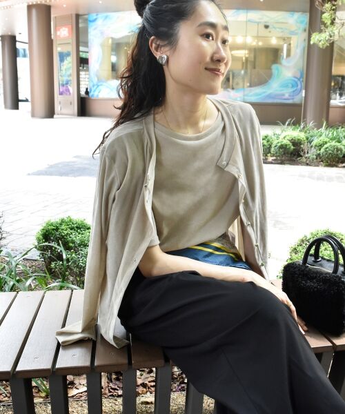 le.coeur blanc / ルクールブラン カーディガン・ボレロ | シアーベロア2WAYカーディガン | 詳細5