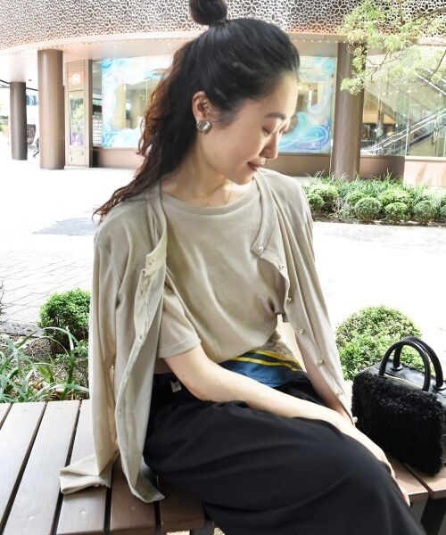 le.coeur blanc / ルクールブラン カーディガン・ボレロ | シアーベロア2WAYカーディガン | 詳細6