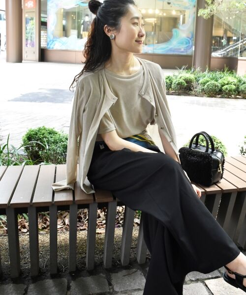 le.coeur blanc / ルクールブラン カーディガン・ボレロ | シアーベロア2WAYカーディガン | 詳細8