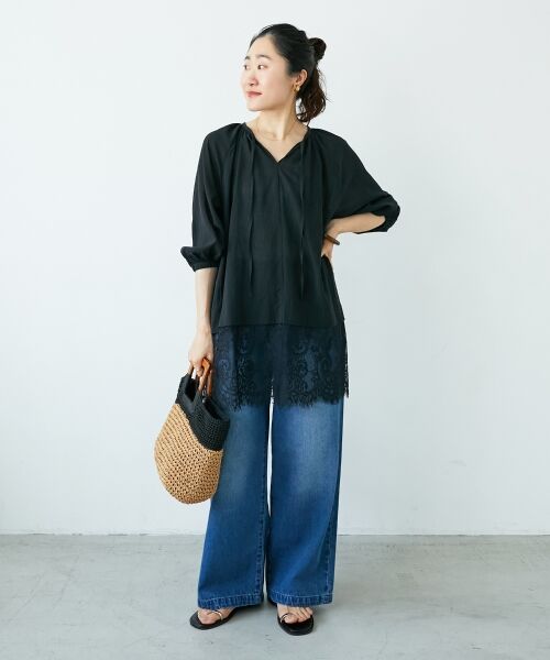 le.coeur blanc / ルクールブラン シャツ・ブラウス | レースヘムスキッパーブラウス | 詳細10