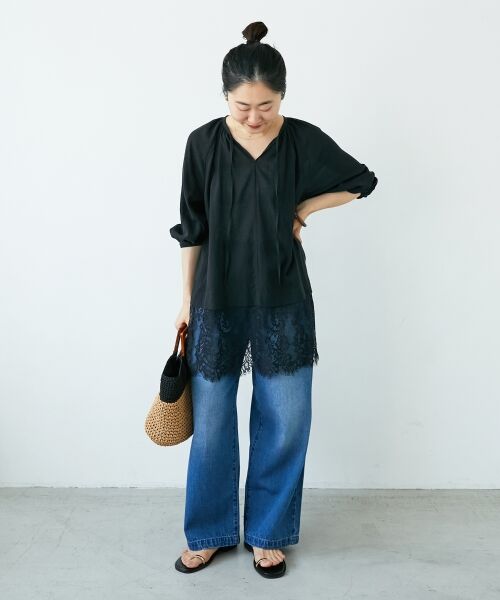 le.coeur blanc / ルクールブラン シャツ・ブラウス | レースヘムスキッパーブラウス | 詳細11