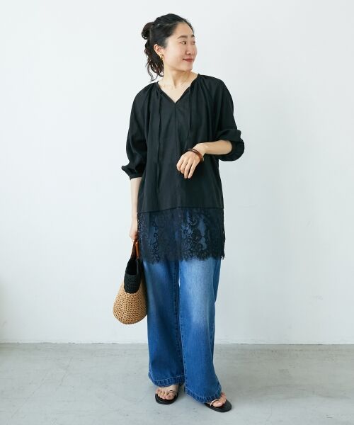 le.coeur blanc / ルクールブラン シャツ・ブラウス | レースヘムスキッパーブラウス | 詳細12