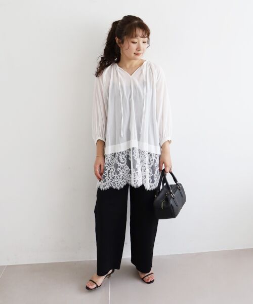 le.coeur blanc / ルクールブラン シャツ・ブラウス | レースヘムスキッパーブラウス | 詳細16