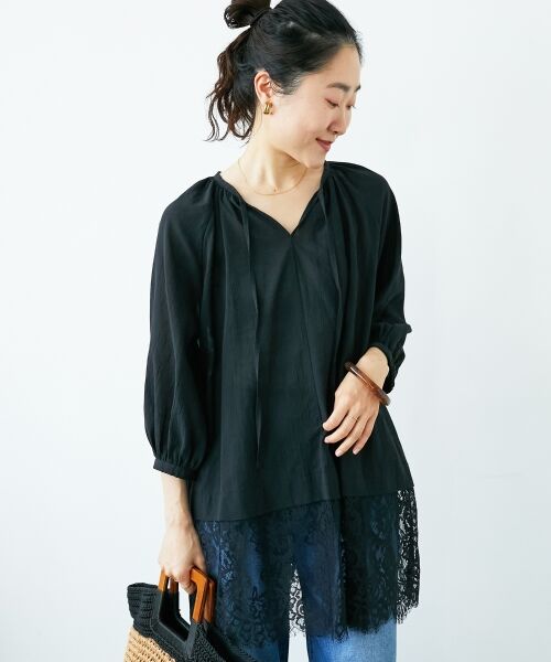 le.coeur blanc / ルクールブラン シャツ・ブラウス | レースヘムスキッパーブラウス | 詳細2