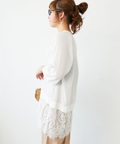 le.coeur blanc / ルクールブラン シャツ・ブラウス | レースヘムスキッパーブラウス | 詳細22