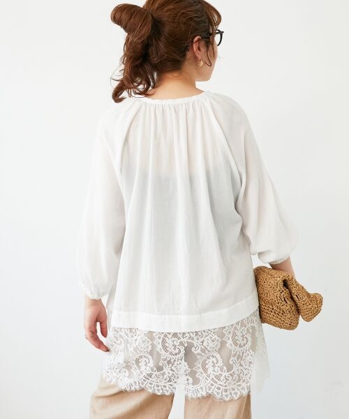 le.coeur blanc / ルクールブラン シャツ・ブラウス | レースヘムスキッパーブラウス | 詳細23