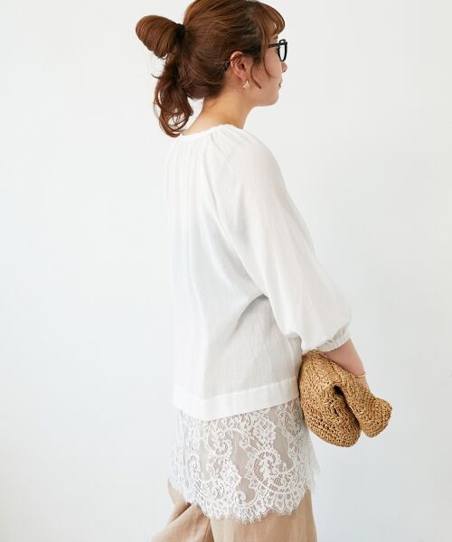 le.coeur blanc / ルクールブラン シャツ・ブラウス | レースヘムスキッパーブラウス | 詳細24
