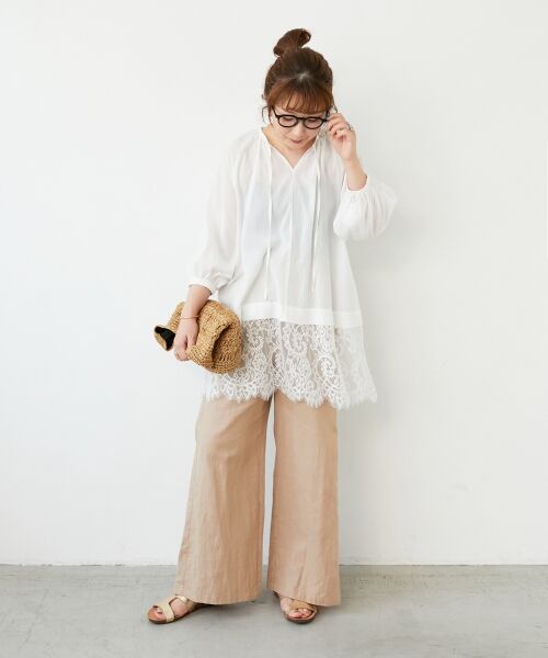le.coeur blanc / ルクールブラン シャツ・ブラウス | レースヘムスキッパーブラウス | 詳細25
