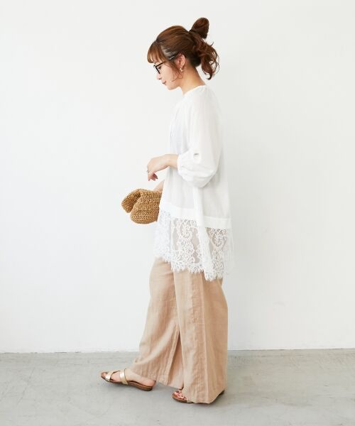 le.coeur blanc / ルクールブラン シャツ・ブラウス | レースヘムスキッパーブラウス | 詳細26