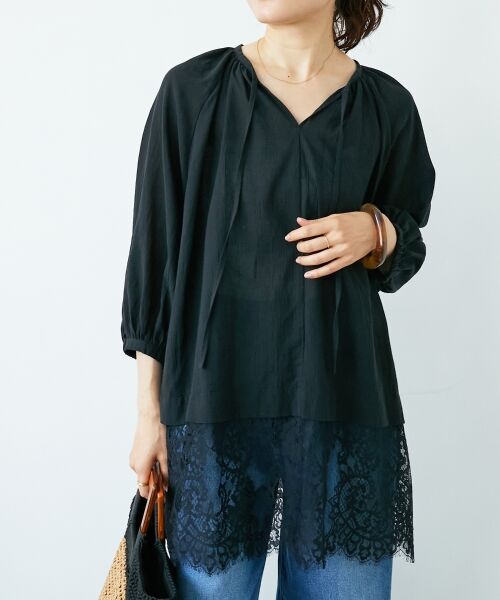 le.coeur blanc / ルクールブラン シャツ・ブラウス | レースヘムスキッパーブラウス | 詳細4